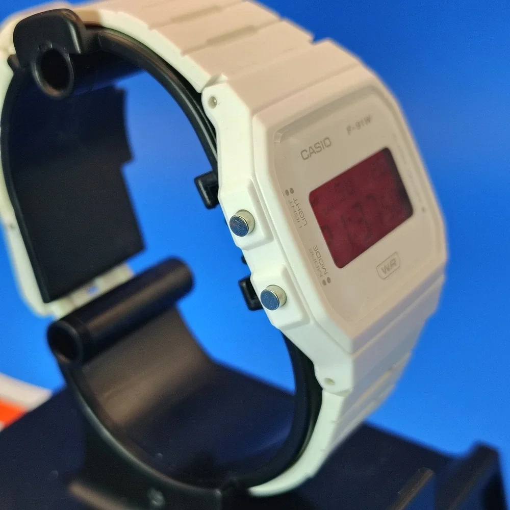 New 2025 Casio F-91W Storm Trooper Blood Red Dial 37mm Classic Mens Quartz Watch